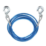 Maxbell 4m Steel Wire Rope Winch Cable Hook Tow for Truck Flatbed Boat Car Emergency