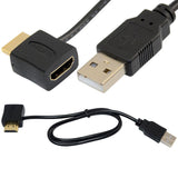 Maxbell Convertor + 50cm USB 2.0 Male Charger Cable Lead HDMI Male to Female M/F Splitter Adapter for HDTV, PlayStation 3, DVD