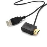 Maxbell Convertor + 50cm USB 2.0 Male Charger Cable Lead HDMI Male to Female M/F Splitter Adapter for HDTV, PlayStation 3, DVD