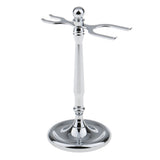 Maxbell Salon Double-Ended Shaving Tool Display Stand Rack Shave Brush Safety Holder Weighted Base