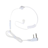 Maxbell 2 Way Walkie Talkie Earpiece/Headset PTT Surveillance Kit Mic Acoustic Coil Tube Earpiece for Kenwood PHS PuXing White