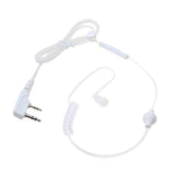 Maxbell 2 Way Walkie Talkie Earpiece/Headset PTT Surveillance Kit Mic Acoustic Coil Tube Earpiece for Kenwood PHS PuXing White