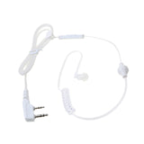 Maxbell 2 Way Walkie Talkie Earpiece/Headset PTT Surveillance Kit Mic Acoustic Coil Tube Earpiece for Kenwood PHS PuXing White