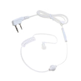 Maxbell 2 Way Walkie Talkie Earpiece/Headset PTT Surveillance Kit Mic Acoustic Coil Tube Earpiece for Kenwood PHS PuXing White