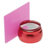 Maxbell Pretty Transparent Nail Art Stamping Stamper Scraper Image Plate Manicure Tool Marshmallow Silicone Jelly Stamper with Cap