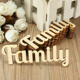 Maxbell 10 Pieces Natural Family Wooden Craft Cut Wooden Pieces Card Making DIY