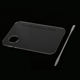 Maxbell New Acrylic Makeup Nail Art Cosmetic Foundation Mixing Palette Stainless Steel Spatula Tools