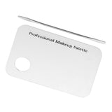 Maxbell New Acrylic Makeup Nail Art Cosmetic Foundation Mixing Palette Stainless Steel Spatula Tools