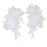 Maxbell Elegant Wedding Short Fingerless Fabulous Lace Flower Gloves Rhinestone Evening Party Women Ladies Bridal Gloves