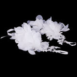 Maxbell Elegant Wedding Short Fingerless Fabulous Lace Flower Gloves Rhinestone Evening Party Women Ladies Bridal Gloves