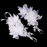 Maxbell Elegant Wedding Short Fingerless Fabulous Lace Flower Gloves Rhinestone Evening Party Women Ladies Bridal Gloves