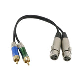 Maxbell Dual 2 RCA Male Plug To Dual XLR Female Adapter Spiltter Patch Cable Cord Audio Cable (1 Feet)