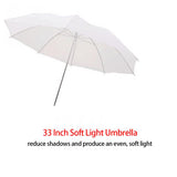 Maxbell Studio Photo Flash Diffuser Translucent Soft Light White Umbrella 33"