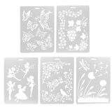 Maxbell 5 Pieces Multifunctional Plastic Drawing Template Drawing Decor Craft #3