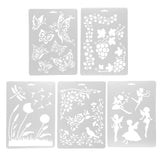 Maxbell 5 Pieces Multifunctional Plastic Drawing Template Drawing Decor Craft #3