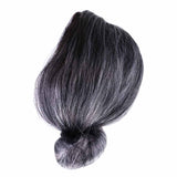Maxbell Funny Old Lady Grandma Silver Gray Short Bun Wig Party Cosplay Fancy Dress