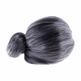 Maxbell Funny Old Lady Grandma Silver Gray Short Bun Wig Party Cosplay Fancy Dress