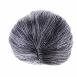 Maxbell Funny Old Lady Grandma Silver Gray Short Bun Wig Party Cosplay Fancy Dress