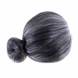 Maxbell Funny Old Lady Grandma Silver Gray Short Bun Wig Party Cosplay Fancy Dress