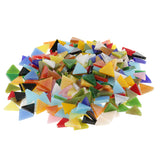 Maxbell 300 Pieces Triangle Shape Assorted Colors Glass Pieces Mosaic Tiles Tessera for Arts DIY Craft 12mm