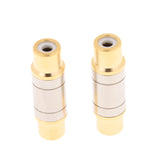 Maxbell 2 Pieces Gold Plated RCA Phono Female to Female Connector Audio Coupler Adapter