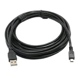 Maxbell 5m/16FT 2.0 USB Cable Type A to Mini B Male to Male 5 PIN Black