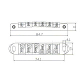 Maxbell 2 Pieces Black Roller Saddles with Electric Guitar Brridge for Gibson Les Paul Guitar Parts