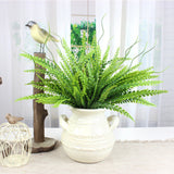 Maxbell Green Artificial Plastic Plant 5 Branches Rohdea Grass Home Wedding Decor