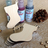 Maxbell Wooden Christmas Unfinished Chip Xmas Tree Hanging Pendants Gifts DIY Crafts