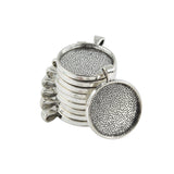 Maxbell 10 Pieces Metal Round Bezel Pendant Trays Blank Bases 30mm Cabochon Settings DIY