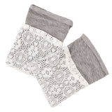 Maxbell Women Lace Double Layer Leg Warmers Stretch Lace Sock Light Grey