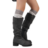 Maxbell Women Lace Double Layer Leg Warmers Stretch Lace Sock Light Grey