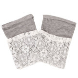 Maxbell Women Lace Double Layer Leg Warmers Stretch Lace Sock Light Grey