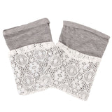 Maxbell Women Lace Double Layer Leg Warmers Stretch Lace Sock Light Grey