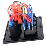 Maxbell High Quality 4 GANG Rocker Switch Panel Circuit Breaker Dual LED Car Boat