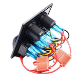 Maxbell High Quality 4 GANG Rocker Switch Panel Circuit Breaker Dual LED Car Boat