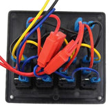 Maxbell High Quality 4 GANG Rocker Switch Panel Circuit Breaker Dual LED Car Boat