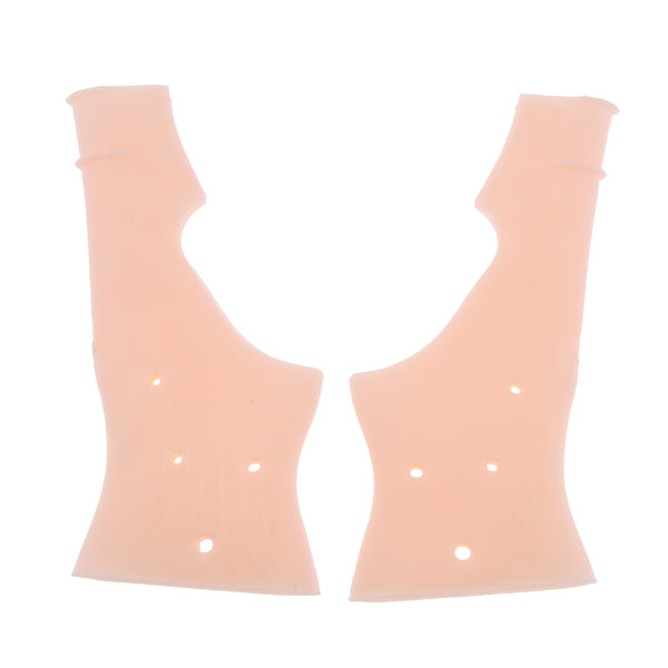 Maxbell 1 Pair Skin Color Silicone Gel  Right Left Hand Thumb Wrist Support Gloves Tenosynovitis Spasms Braces Wraps Sleeve
