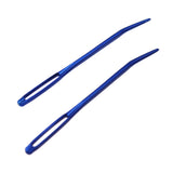 Maxbell 2 Pieces Aluminium Large-eye Bent Tip Tapestry Darning Needle DIY Knitting Craft