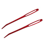 Maxbell 2 Pieces Aluminium Large-eye Bent Tip Tapestry Darning Needle DIY Knitting Craft