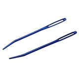 Maxbell 2 Pieces Aluminium Large-eye Bent Tip Tapestry Darning Needle DIY Knitting Craft