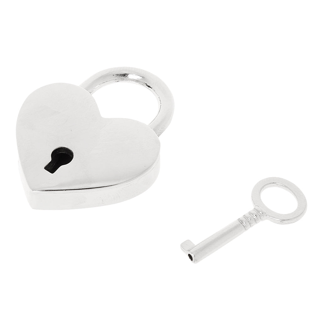 Maxbell Vintage Heart Shape Padlock with Key Travel Suitcase Lock Set