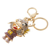 Maxbell Cute Dragon Charm Pendant Crystal Purse Bag Car Key Ring Keychain Keyring Purple