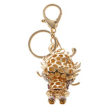 Maxbell Cute Dragon Charm Pendant Crystal Purse Bag Car Key Ring Keychain Keyring Purple