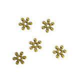 Maxbell 200pcs Vintage Gold Daisy Flower Flat Spacer Beads Jewelry Making Findings