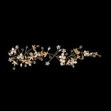 Maxbell Jewelry Flower Leaf Crystal Rhinestone Headband Wedding Tiara Headpiece