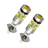 Maxbell 2pcs H1 100W Fog Light Yellow LED DRL Projector Lamp Bulb for Car Vehicle