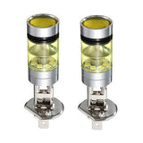 Maxbell 2pcs H1 100W Fog Light Yellow LED DRL Projector Lamp Bulb for Car Vehicle