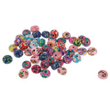 Maxbell Pack of 50 Colorful Assorted Oval Oblate Shape Polymer Clay Spacer Beads for Jewelry Making Crafts