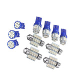 Maxbell 11PCS Universal Blue LED Lights Interior T10 & 31mm Map Dome Lights Lamps